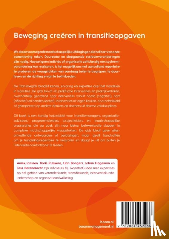 Janssen, Aniek, Pulskens, Boris, Bongers, Lian, Hageman, Johan, Barendrecht, Tess - De Transitiegids