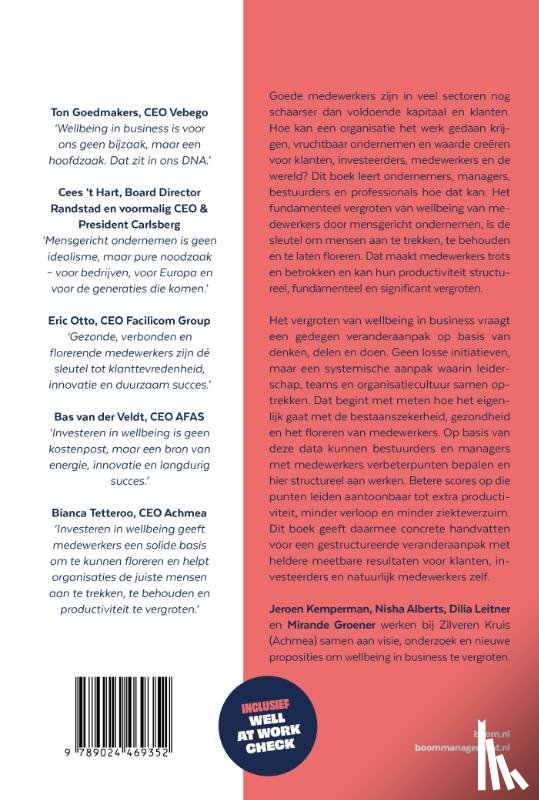 Kemperman, Jeroen, Alberts, Nisha, Leitner, Dilia, Groener, Mirande - Wellbeing in business