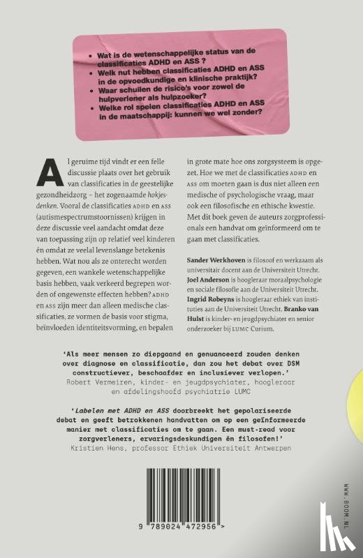 Werkhoven, Sander, Anderson, Joel, Robeyns, Ingrid, Hulst, Branko van - Labelen met ADHD en ASS