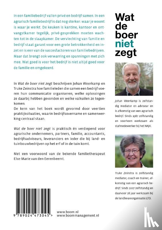 Weerkamp, Johan, Zeinstra, Truke - Wat de boer niet zegt