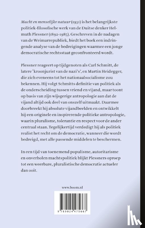 Plessner, Helmuth - Macht en menselijke natuur