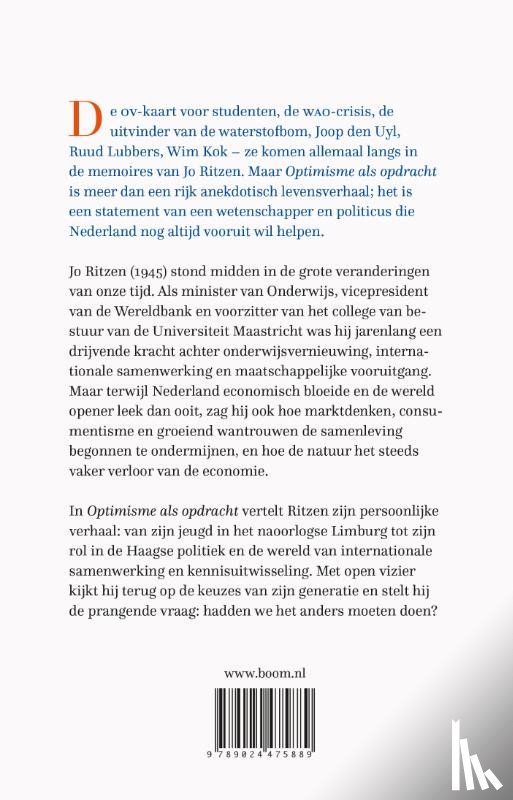 Ritzen, Jo - Optimisme als opdracht