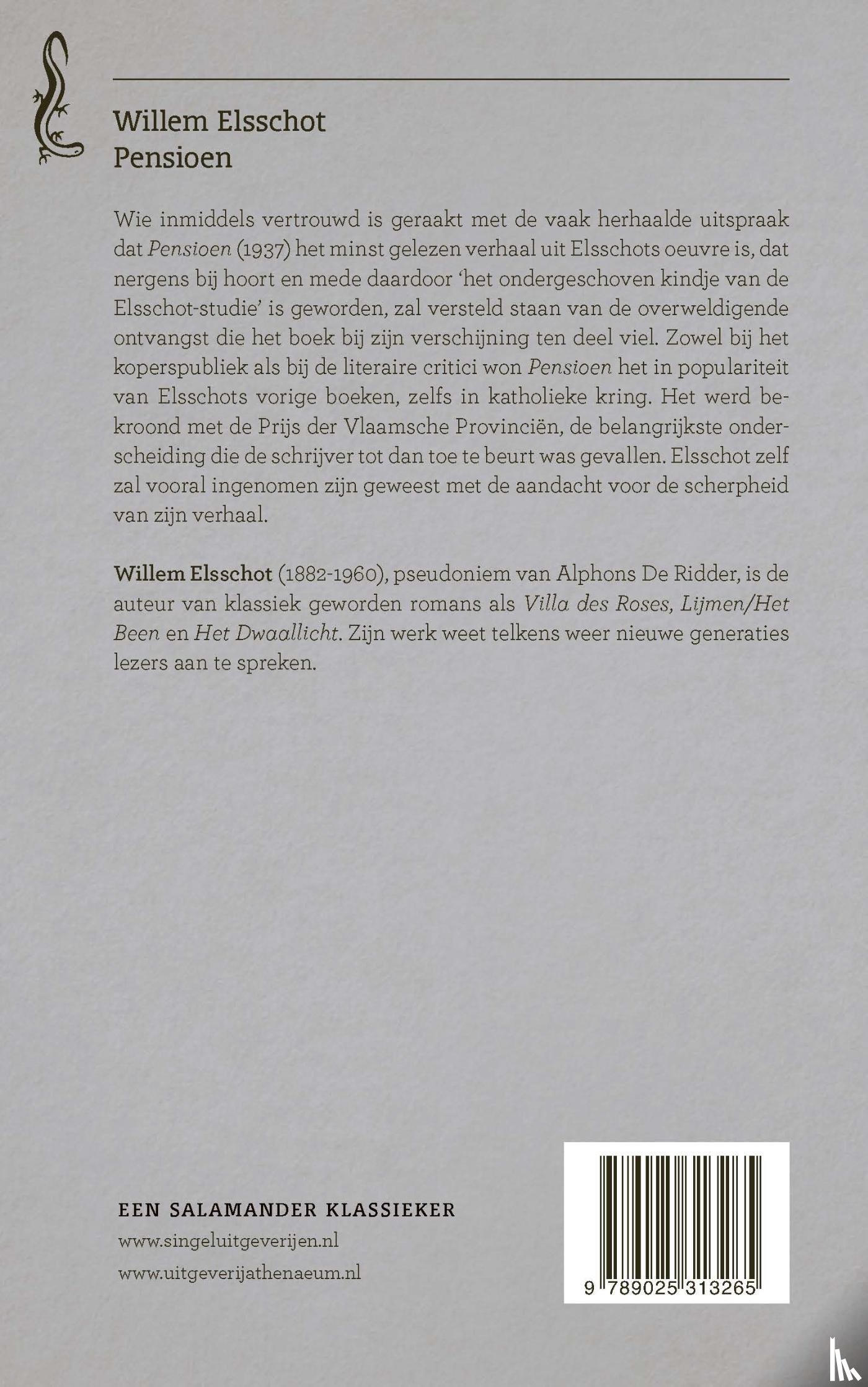 Elsschot, Willem - Pensioen