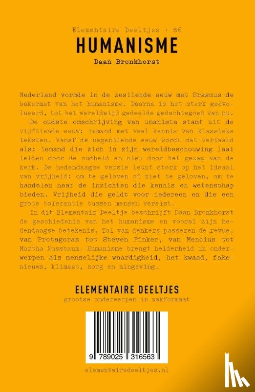 Bronkhorst, Daan - Humanisme