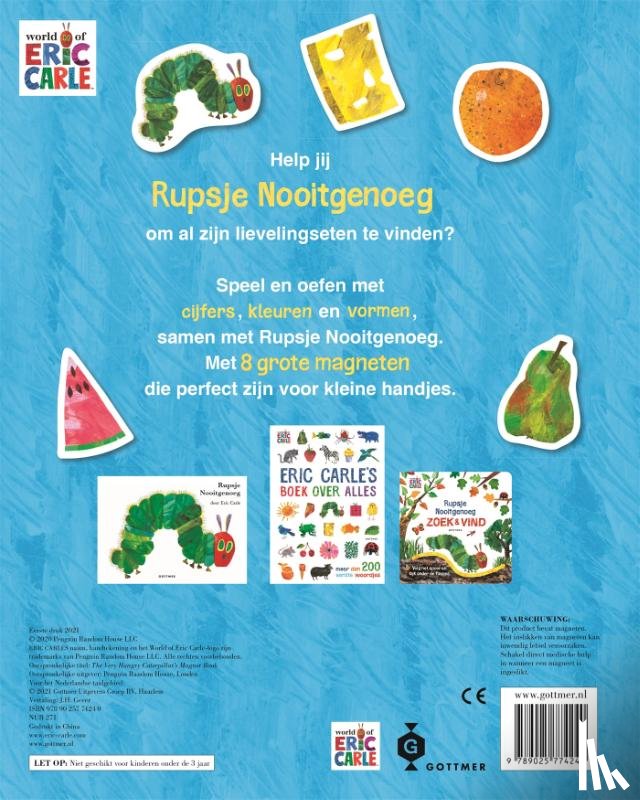 Carle, Eric - Rupsje Nooitgenoeg magneetboek