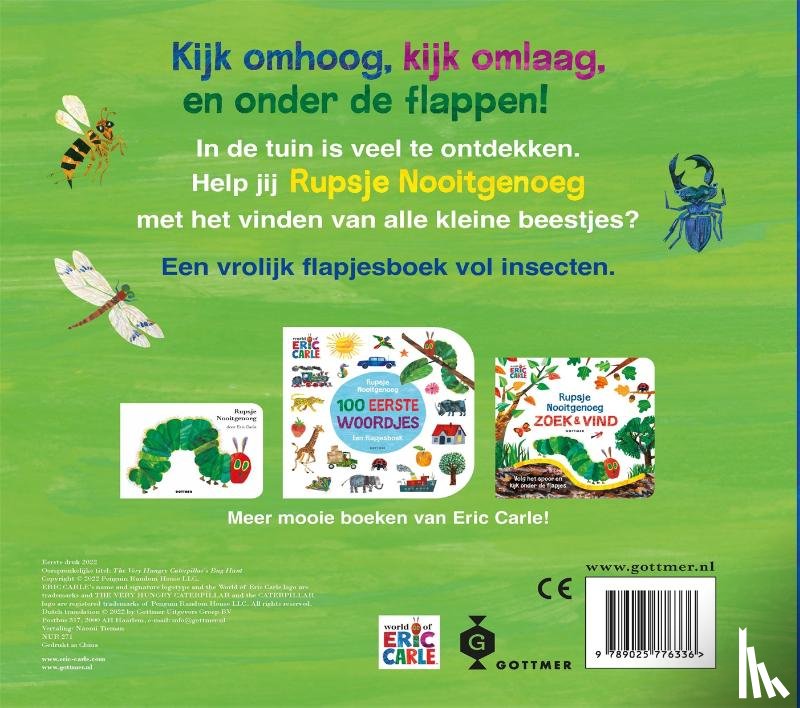 Carle, Eric - Rupsje Nooitgenoeg in de tuin