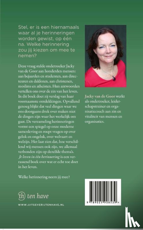 Goor, Jacky van de - Je leven in één herinnering