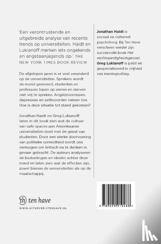 Haidt, Jonathan, Lukianoff, Greg - De betutteling van de Amerikaanse geest