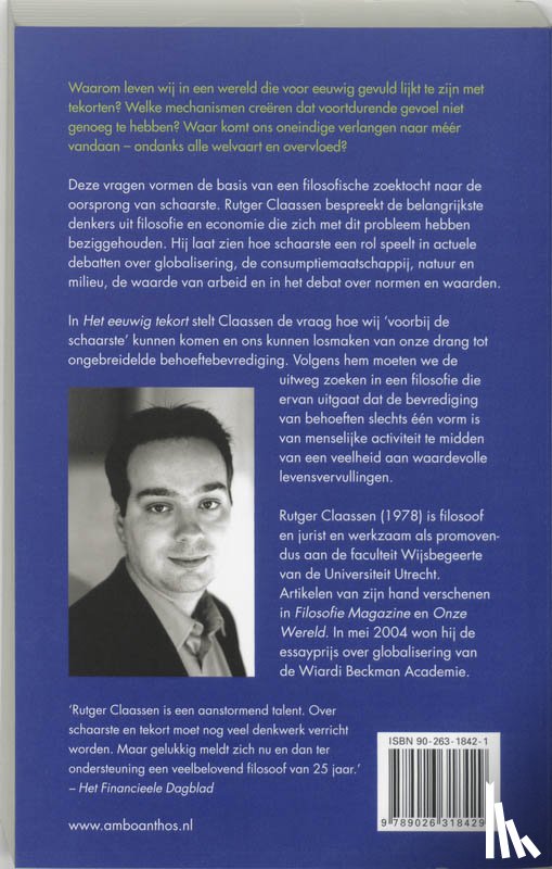 Claassen, Rutger - Het eeuwig tekort
