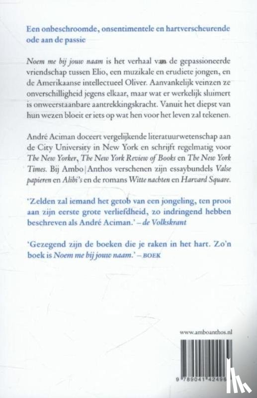 Aciman, Andre - Noem me bij jouw naam - filmeditie