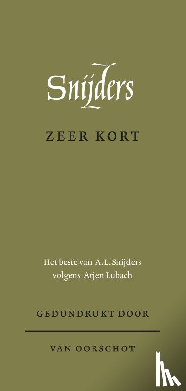 Snijders, A.L. - Zeer kort