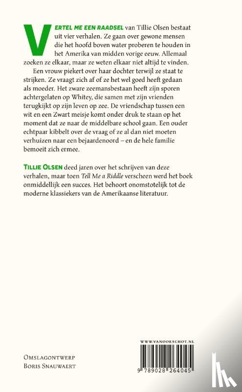 Olsen, Tillie - Vertel me een raadsel