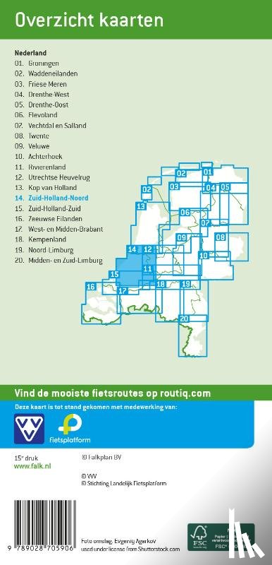  - Falk VVV Fietskaart 14 Zuid-Holland NOORD