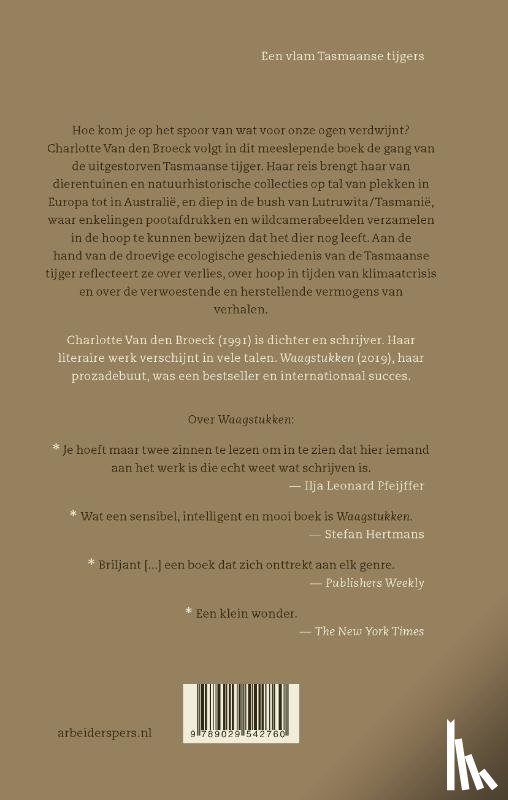 Broeck, Charlotte Van den - Een vlam Tasmaanse tijgers