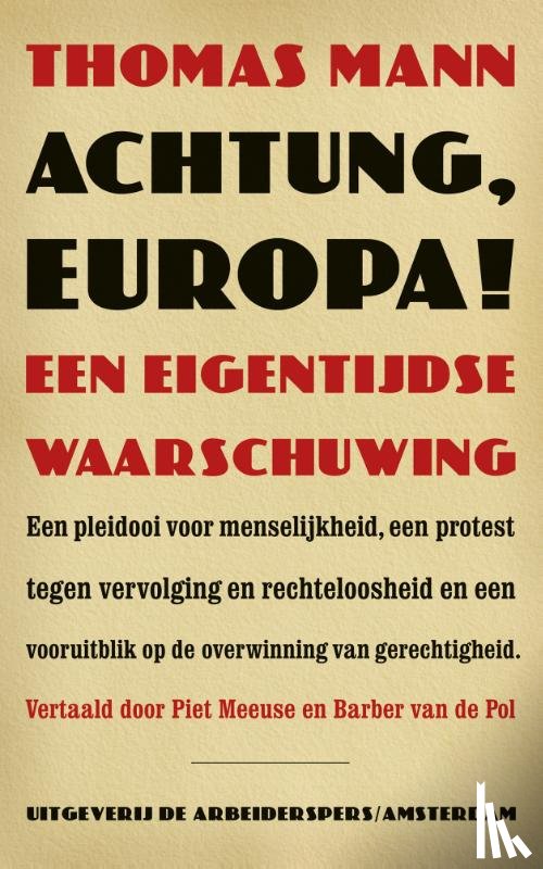 Mann, Thomas - Achtung, Europa!