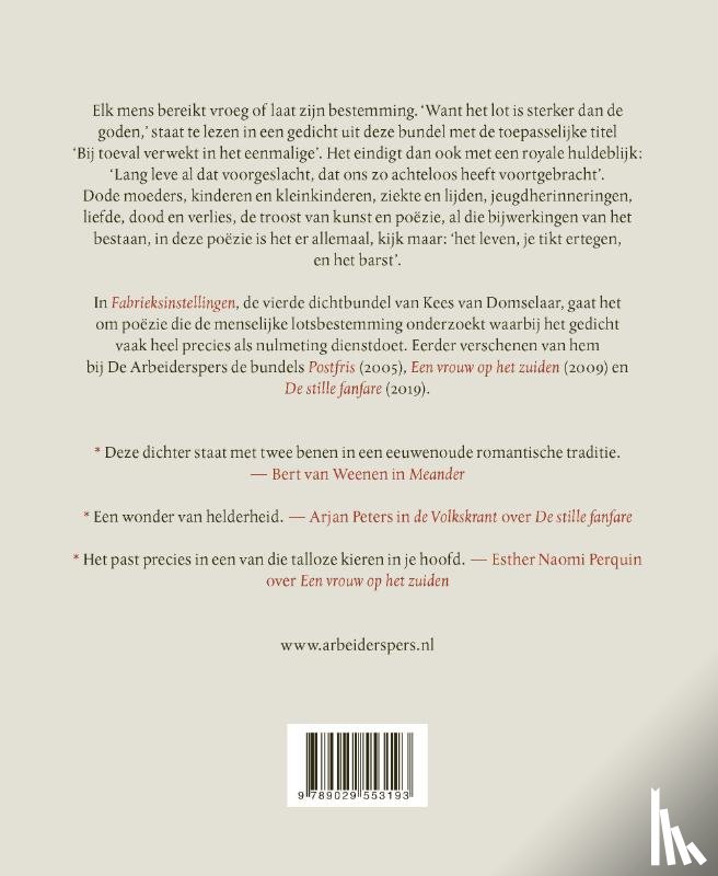 Domselaar, Kees van - Fabrieksinstellingen