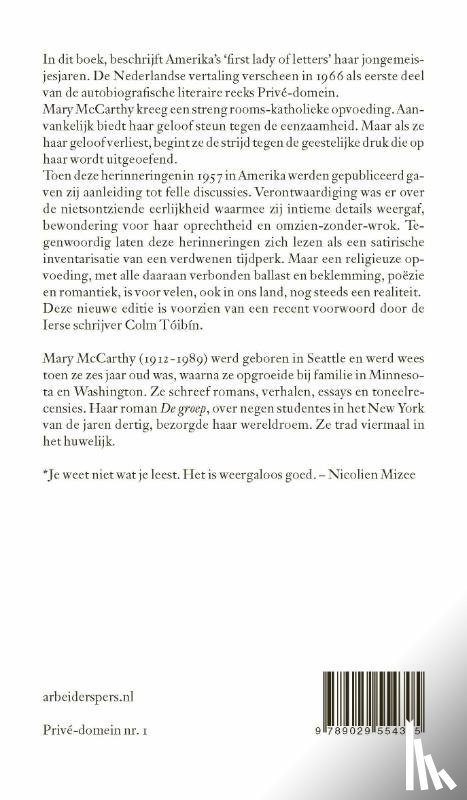 McCarthy, Mary - Herinneringen aan mijn roomse jeugd