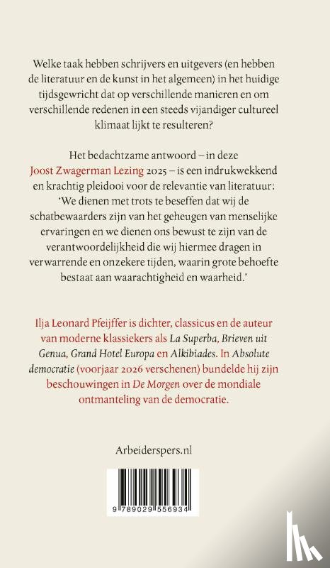 Pfeijffer, Ilja Leonard - De toekomst van de literatuur