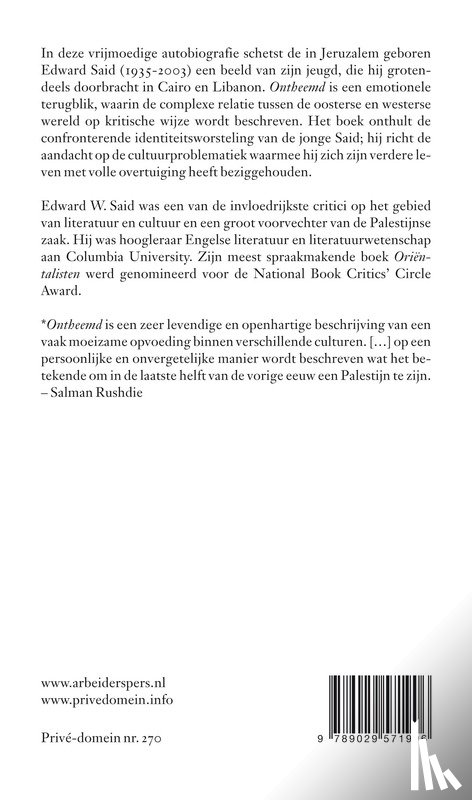 Said, Edward W. - Ontheemd