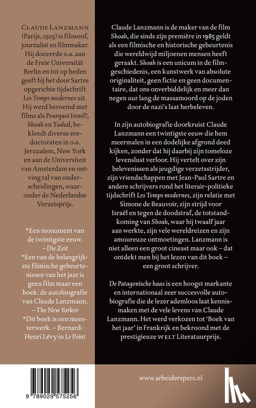 Lanzmann, Claude - De Patagonische haas