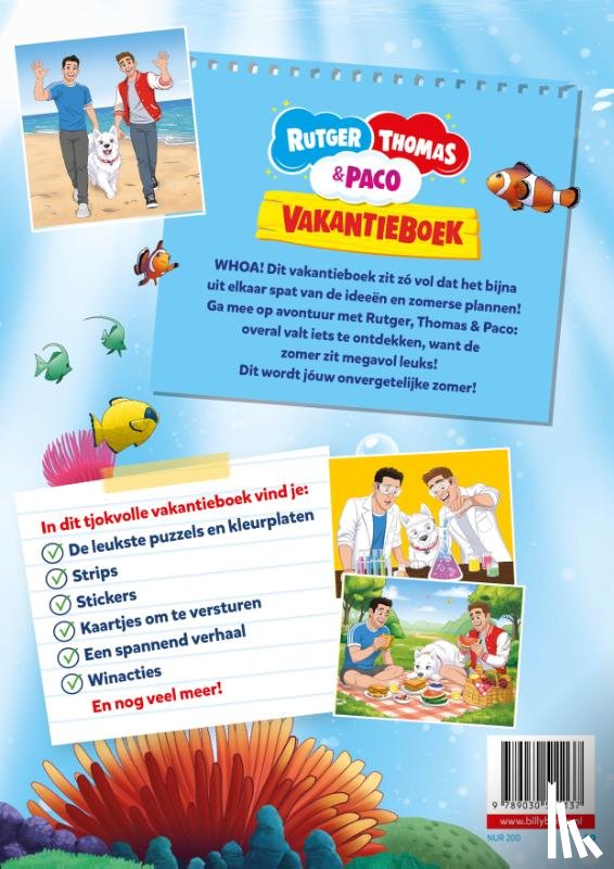 Vink, Rutger, Grinsven, Thomas van - Het vakantieboek van Rutger, Thomas en Paco