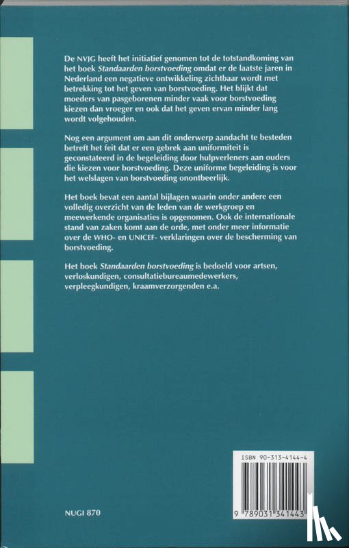 Nederlandse Vereniging voor Jeugdgezondheidszorg - Standaarden advisering borstvoeding