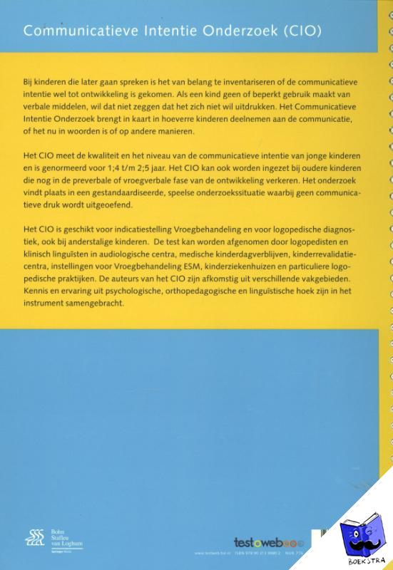 Meulen, Sjoeke van der, Slofstra-Bremer, C.F., Lutje Spelberg, H.C. - Communicatieve Intentie Onderzoek (CIO) - handleiding