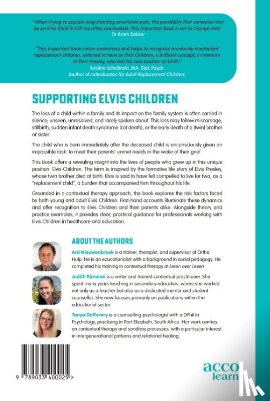 Nieuwenbroek, Ard, Kimenai, Judith, Defferary, Tanya - Supporting Elvis Children