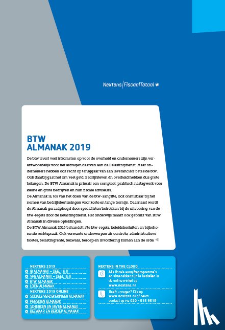 Blijswijk (hoofdredactie), Jacques van - Nextens BTW Almanak 2019