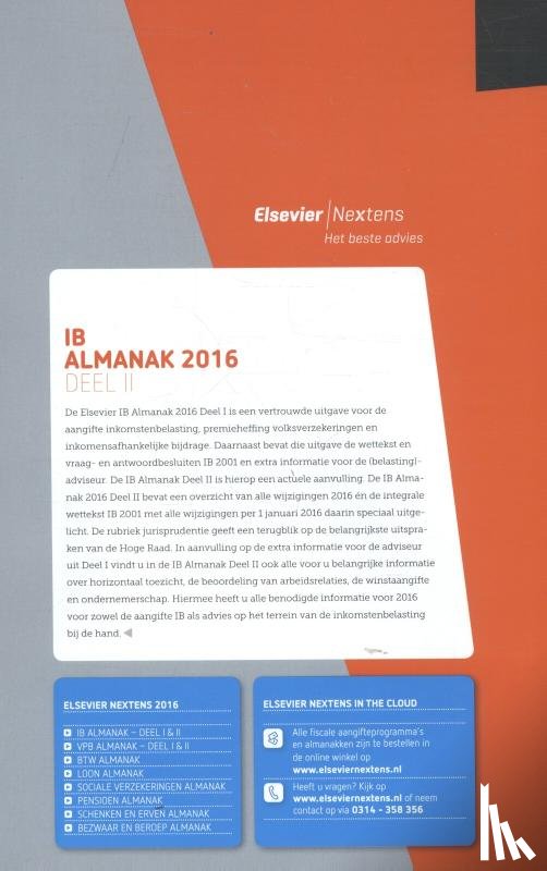 Buis, W., Stoffer, S., Loon, P.M.F. van, Blécourt, E.A. de - ELSEVIER IB ALMANAK 2016 deel 2