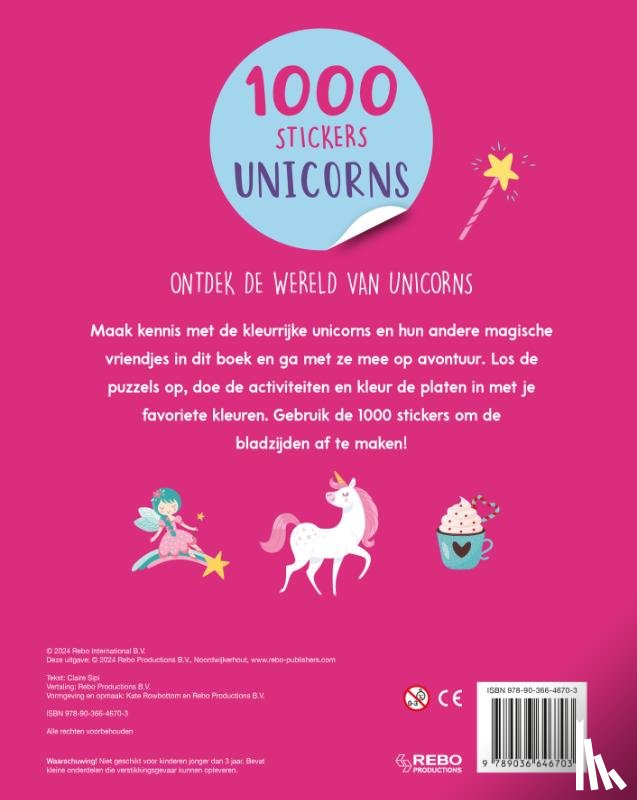 Sipi, Claire - Unicorns - 1000 stickers