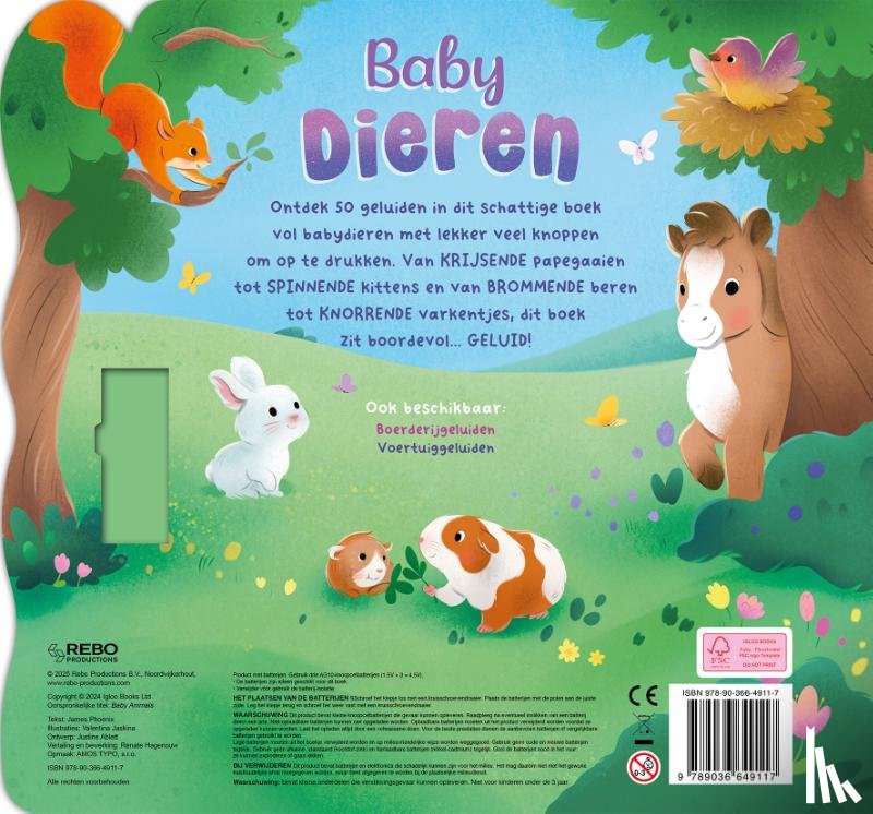 Phoenix, James - Babydieren – 50-geluidenboek