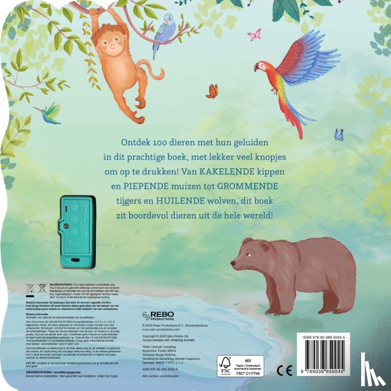 Campling, Hannah - Geluidenatlas dieren - 100-geluidenboek