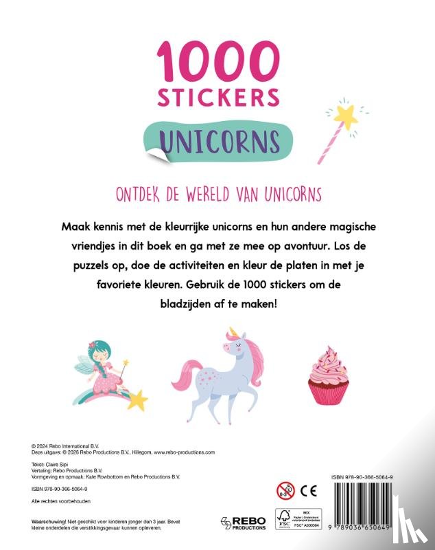 Sipi, Claire - Unicorns & friends - 1000 stickers