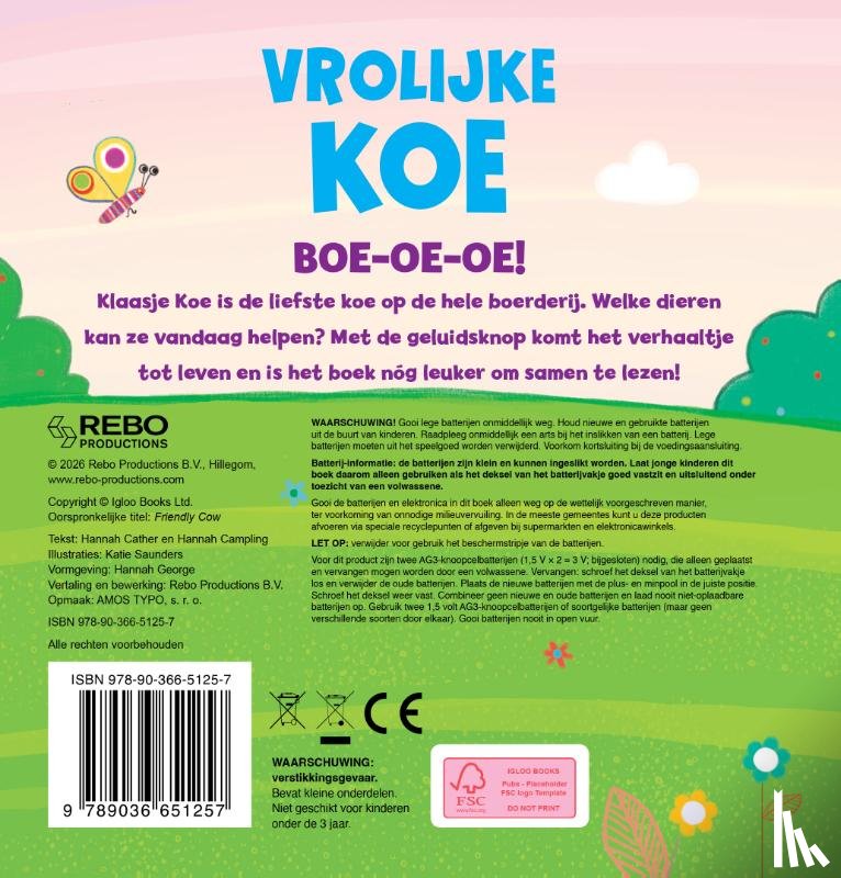 Carter, Hannah, Campling, Hannah - Vrolijke Koe - 1-geluidboek