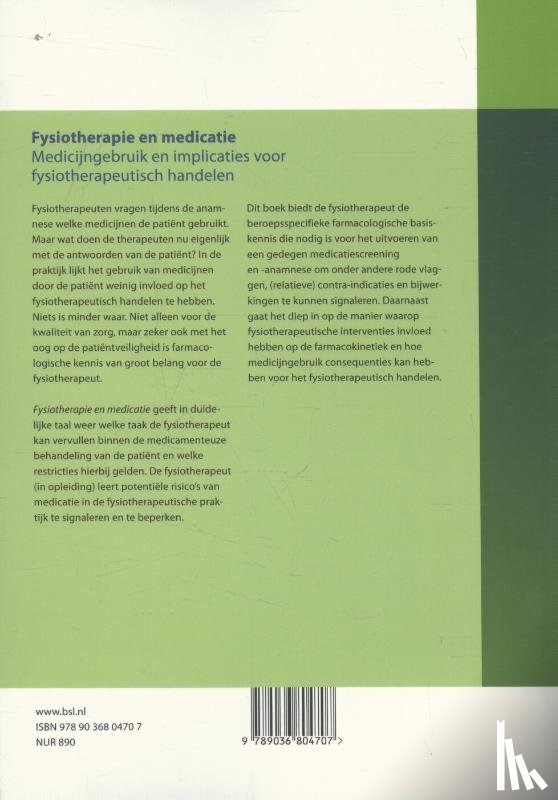Velde, Hendrik van der - Fysiotherapie en medicatie