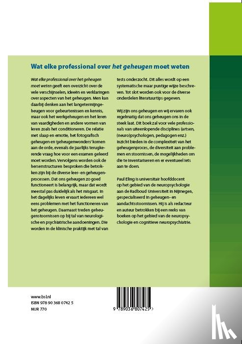 Eling, Paul - Wat elke professional over het geheugen moet weten