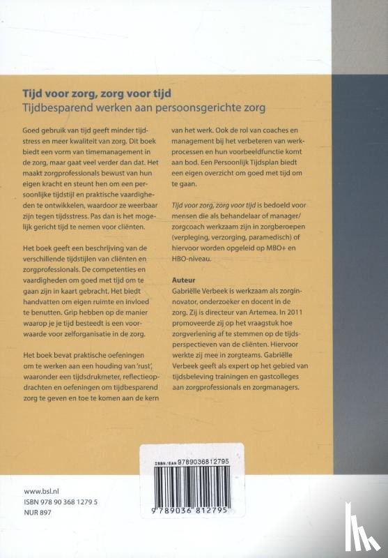Verbeek, Gabriëlle - Tijd voor zorg, zorg voor tijd