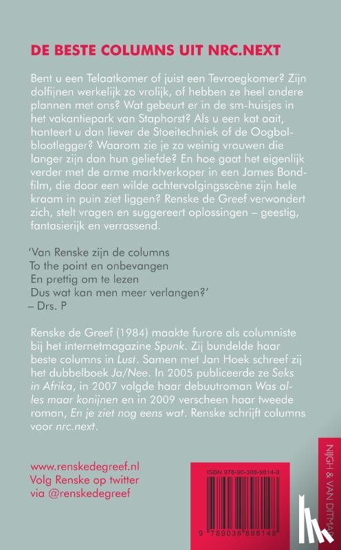 Greef, Renske de - Vraagstukken