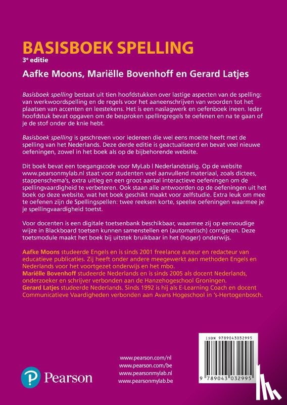 Moons, Aafke, Bovenhoff, Mariëlle, Latjes, Gerard - Basisboek spelling, 3e editie met MyLab NL toegangscode