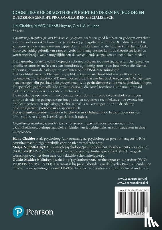 Cladder,, J.M., Nijhoff-Huysse,, M.W.D., Mulder, G.A.L.A. - Cognitieve gedragstherapie met kinderen en jeugdigen, 8e editie