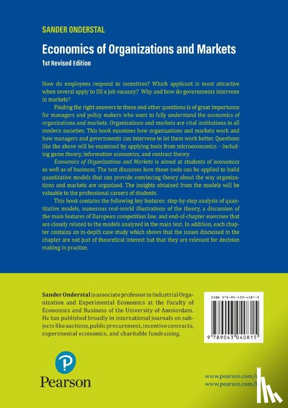 Onderstal, Sander - Economics of Organizations and Markets