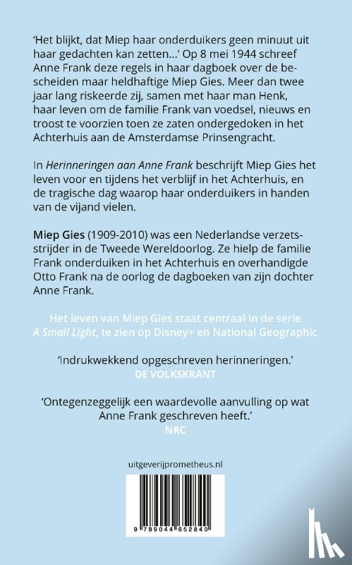 Gies, Miep, Gold, Alison Leslie - Herinneringen aan Anne Frank