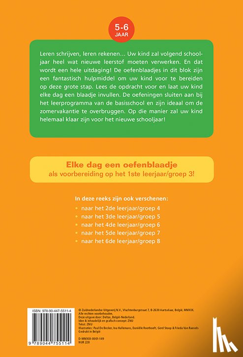 ZNU - Vakantie oefenblaadjes - Klaar voor het eerste leerjaar