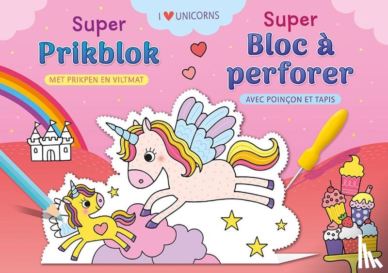  - Super prikblok I love unicorns / Super bloc à perforer I love unicorns