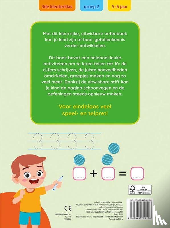  - Oefenpret met uitwisbare stift - Leren tellen tot 10