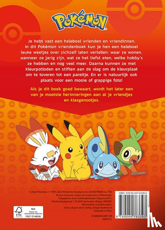  - Pokémon vriendenboek