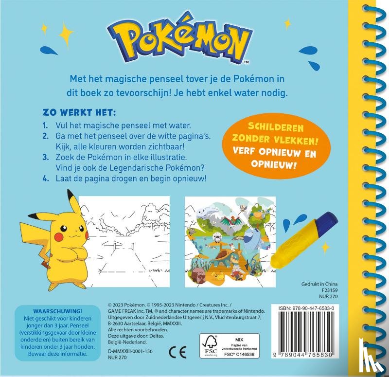  - POKÉMON SCHILDEREN MET WATER DEEL 2 (GEEL)
