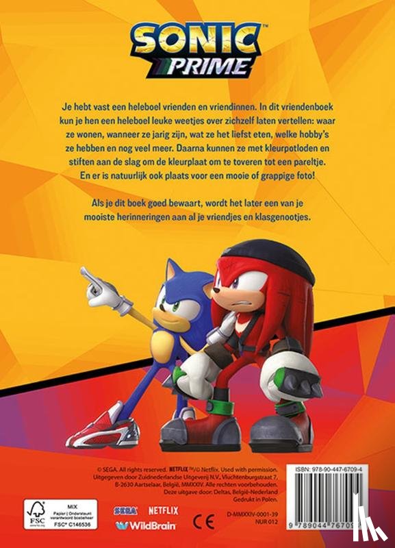  - Sonic Prime vriendenboek