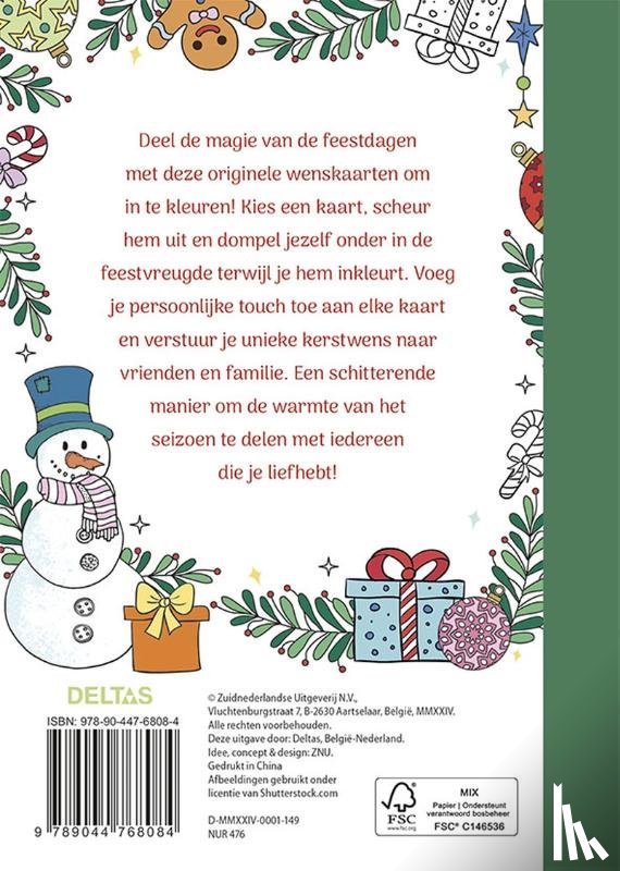  - Wenskaarten om in te kleuren - Merry Christmas
